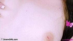 Cute Long-Haired Brunette Boldly Exposes Her Sexy Petite Body