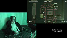 Naked brunette with big tits plays Alan Wake 2 part 12