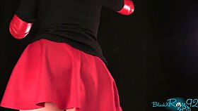 housewife teases with dirty talk flashing hairy pussy upskirt