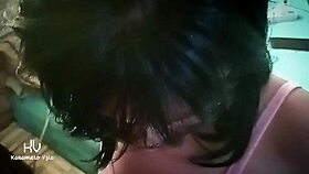 sensual brunette licks huge cock balls deep for creamy finish 💋🍆