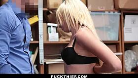 Teen shoplifter caught hiding jewelry in panties gets bent over and fucked hard by officer