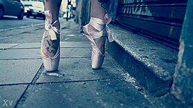 check out the ballerina strutting in ballet shoes