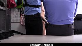 skinny shoplifter angel windell deals with four officers post-search