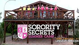 Sorority summer camp teen POV blowjob deepthroat doggystyle adventure