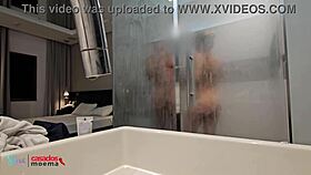 hot brazilian housewife showers with huge bbc