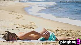 Petite Model Strips Beach Pussy Reveal Small Tits Tease