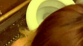Story unfolds as toilet woman overflows with sticky semen filling