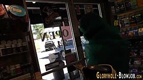 arab babe sucks black monster cock at gloryhole 😈🍆