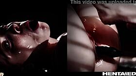 oh god this horny petite teen's pussy stretches wide laying alien eggs on monster cock