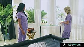 uh anissa kate guides emma rosie thru nuru massage into steamy threesome