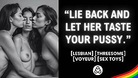 She starts MASTURBATING to best friends' amateur LESBIAN THREESOME