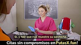 horny nurse blonde sucks skinny patient's cock doggystyle