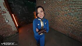 in fallout cosplay lucy sucks cock then takes deep anal