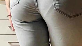 um, like, watch this cute homemade petite blonde tease stripping tight jeans off slowly...