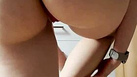 um, like, watch this cute homemade petite blonde tease stripping tight jeans off slowly...