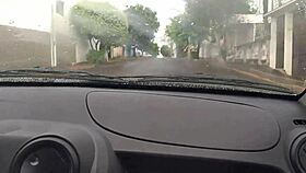 uber fare flips to neighbor wife's sloppy car blowjob thrill