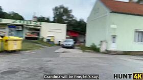 Red riding hood sucks rides huge cock outdoors