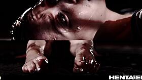 oh god this horny petite teen's pussy stretches wide laying alien eggs on monster cock