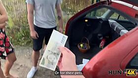 Red riding hood sucks rides huge cock outdoors