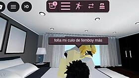 Hey, you ready to see me pounding my femboy friend's tight hole?