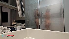 hot brazilian housewife showers with huge bbc