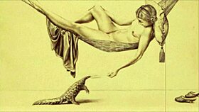 vintage erotic scene shows bent over doggystyle passion