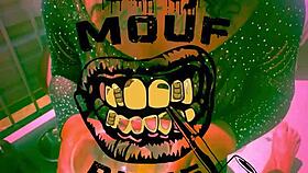 Ebony sub takes outdoor golden shower from dominant black bull