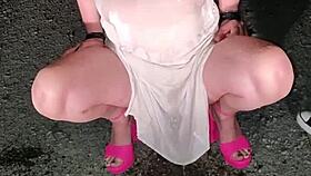 mature slave drinks piss as human urinal in kinky humiliation