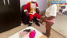 oh damn santa claus fucks this petite ebony beauty hardcore on christmas day