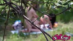 Amanda Luxor hunts dirty public fuckers for outdoor pounding