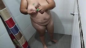 HIDDEN CAM CAPTURES Stepmom's SHOWER TITS PUSSY GROPE Fest!