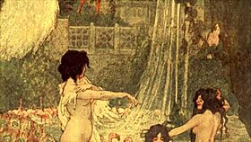 vintage erotic scene shows bent over doggystyle passion