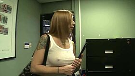scarlett pain's shaved pussy squirts from rough missionary pounding