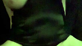 amateur babe rides dildo hard then titfucks her big natural tits solo