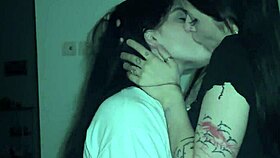 friends enjoy close massage and playful scissoring session together