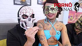 annie interviews on presenter's lap humiliating the cuckold with rough interracial action