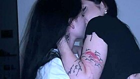 friends enjoy close massage and playful scissoring session together