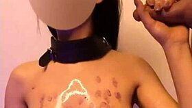 master guides submissive through intense candle wax roleplay sensations