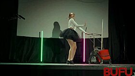 her perfect body stripped bare in cinema as huge cock rips into tight anal hole