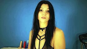 Kristinaslut teases with dirty talk, fingers big pussy lips and humiliates cuckold on cam