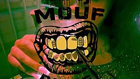 Ebony sub takes outdoor golden shower from dominant black bull