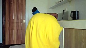 horny maid tempts boss for quick fun in her tight dress full scene