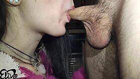 skinny dorm slut in pajamas swallows hubby's cum after moanfest