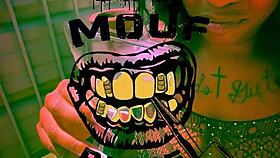 Ebony sub takes outdoor golden shower from dominant black bull