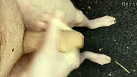 Risky midday outdoor masturbation with monster cock pov solo 😏 public thrill naked everywhere!!