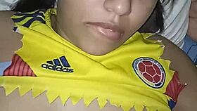 Hey, fucking this hot latina fresh from the US to Spain with lollipop on her tits!