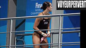 dig those sexy legs in womens high diving voyeur shots