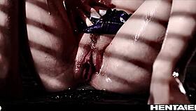 oh god this horny petite teen's pussy stretches wide laying alien eggs on monster cock