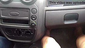 uber fare flips to neighbor wife's sloppy car blowjob thrill