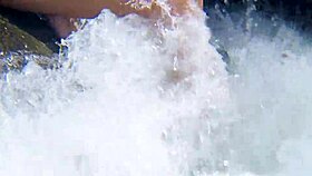 Hairy Latina Slut's Wet Pussy Flashes on Wild Waterfall Beach Trip!